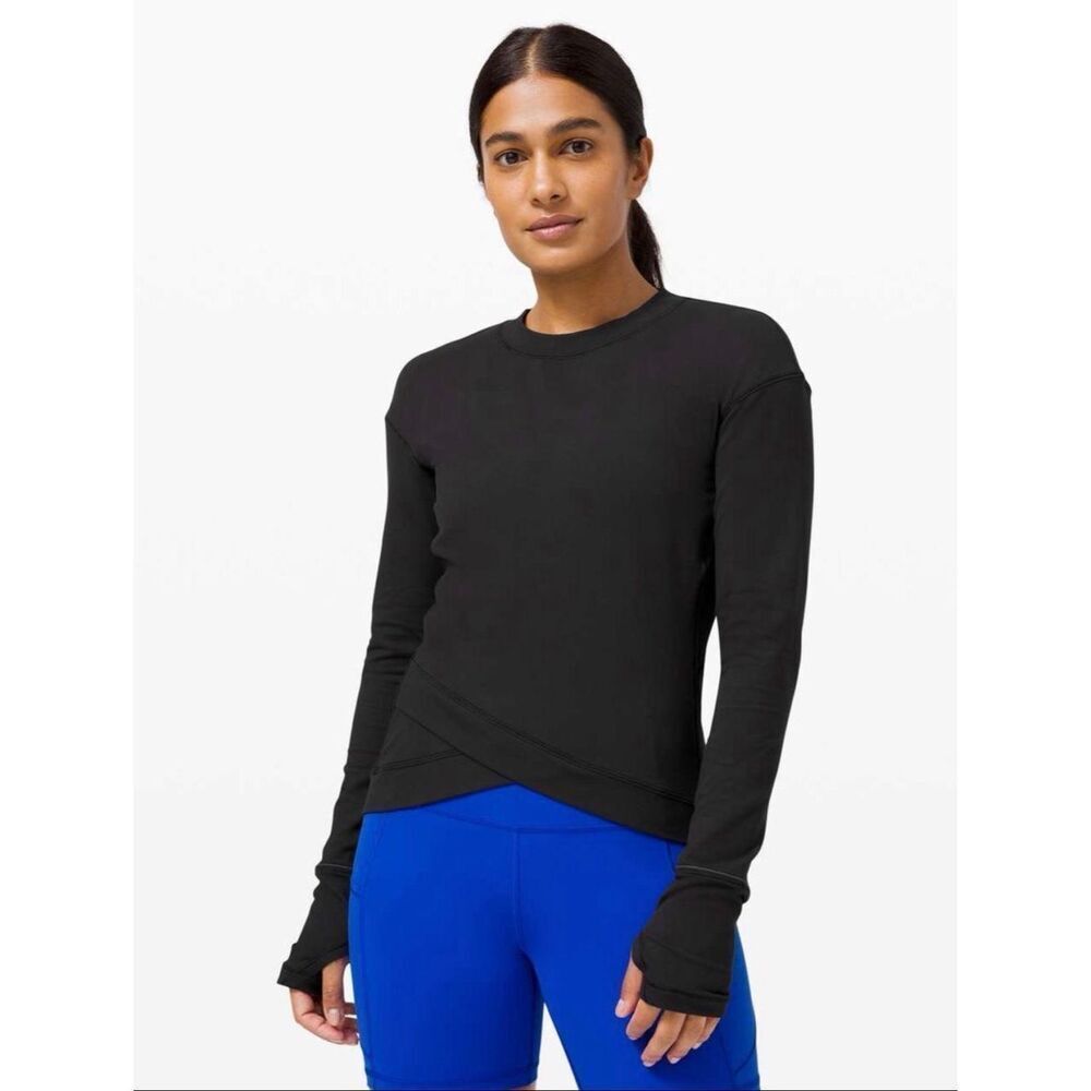 Lululemon Size 8 Close to Crossing Long Sleeve shirt Black Active #1000